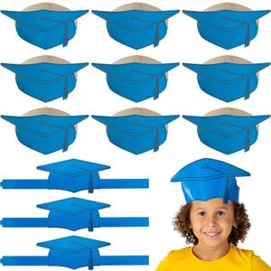 Fun Express Blue Graduation Cap Crowns 12 Pieces (Blue, M)