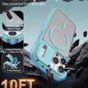Magnetic for iPhone 17 Pro Max Case (Compatible with MagSafe)(Full Camera Protection)(Military Grade Drop Protection)(Anti-Scratch) Translucent Matte Shockproof Protective Cover, Blue
