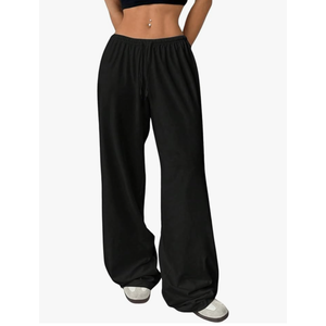 Women's Drawstring Waist Straight Streetwear Long Wide Leg Pants Casual Loose Baggy Workout Long Fall Sweatpants No Size