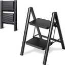 2 Step Ladder Folding Step Stool, Heavy Duty 330 Lbs Load Stepladder, Small Kitchen/Closet Ladder for Adults/Kids, Lightweight Step Ladder 2 Step Folding with Anti-Slip Wide Pedal for Home by OOSOFITT 16.5"W x 24.8"H