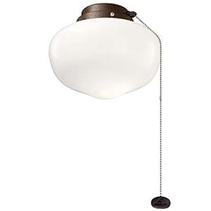 Kichler Lighting 380913TZP Accessory - 8 Inch 9W 1 LED Schoolhouse Ceiling Fan Light Kit, Tannery Bronze Powder Coat Finish with Cased Opal Glass