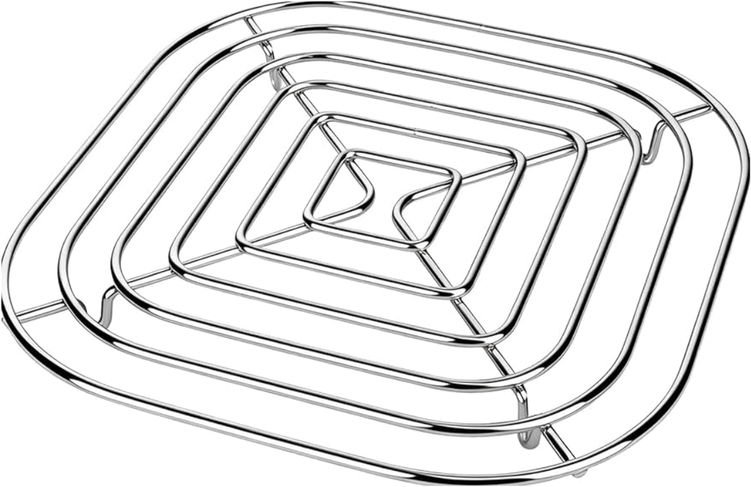 2 Pack Stainless Steel Rack Compatible with Ninja Crispi Pro Air Fryer AS101CY, Ninja Crispi Accessories Metal Rack, Replacement Rack for Ninja Crispy Glass Container, Dishwasher Safe, Heat Resistant