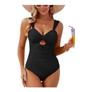VIMPUNEC Women One Piece Tummy Control Swimsuit High Waisted Bathing Suit Cut Out Swimwear Size Medium