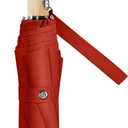 Cute Duck Umbrella Automatic - Compact Pretty Pocket Size Strong Duck Collapsible Umbrella Yellow Wooden Handle for Women (46inch, 04.Red)