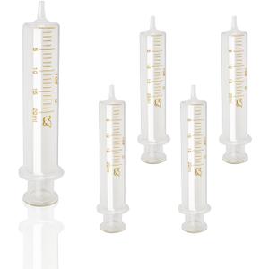 5 Pack 20ml Glass Syringe With Caps for Liquid,Borosilicate Glass Syringes for Oil or Glue Applicator,No Needle