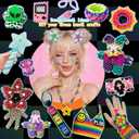 14000Pcs Pony Beads Kit, 40 Colors Rainbow Rave Kandi Beads for Bracelets with Neon Glow Beads Bulk for Hair Braiding DIY Friendship Jewelry Making Craft Kits (Shock Resistant Stackable Box, 9.2lb)