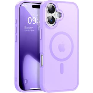 Newfuture Magnetic for iPhone 17 Case [Compatible with Magsafe] [Military Grade Drop Protection] Translucent Matte Anti-Scratch Shockproof Protective Phone Cover 6.3 Inch, Lilac Purple