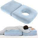 Pregnancy Pillows for Sleeping, 45.3 Inch Pregnancy Massage Pillow Full Body Pillow with Removable Cover - Support for Back, Legs, Belly, HIPS for Pregnant Women (Light Blue)