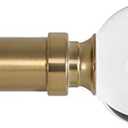 Ivilon Drapery Treatment Window Curtain Rod - Acrylic Ball 1 inch Pole. 28 to 48 Inch. Warm Gold