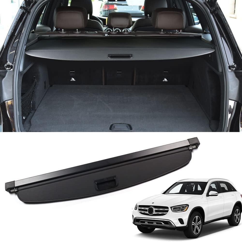 Marretoo for Mercedes-Benz GLC Cargo Cover 2016 2017 2018 2019 2020 2021 2022 for GLC250 GLC300 GLC350 GLC43 AMG Accessories Black Retractable Trunk Cover Security Shield Shade