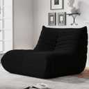 WHGBJA Bean Bag Chairs for Adults, BeanBag Reading Chair Memory Foam Couch, Floor Chair Soft Teddy Material, Comfy Reading Nook Chairs for Bedroom Living Room Office (Black), Single