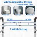 Toilet Safety Rails (300 LB) Adjustable, Foldable Toilet Handle Frame for Elderly & Disabled Adults, Supports All Toilet Types