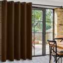 DWCN Total Privacy Room Divider Blackout Curtain - Thermal Curtains for Patio Door, Living Room, Bedroom Partition and Shared Office Space, 1 Grommet Curtain Panel, 6.7ft Wide x 7ft Tall, Brown