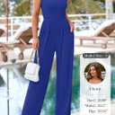 PRETTYGARDEN Summer Sleeveless Jumpsuits for Women Dressy Square Neck Wide Leg Pants Knit One Piece Rompers Fashion Clothing, L