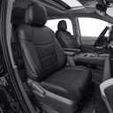 EKR Sienna Seat Covers for Toyota Sienna XLE,XSE,7-Passenger Seating,2nd Row Captain Chairs 2021-2026,Front Seat and Rear Seat,Black Car Seat Covers- 1st and 2nd Row Only, Leather(Black)