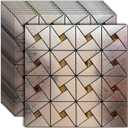 10 Sheets Peel and Stick Backsplash Tile, Self-Adhesive Mosaic Tile, Stick on Kitchen, Bathroom Vanities, Fireplace Dcor, Laundry Table (10, Bronze Relief+Coffee Diamond)