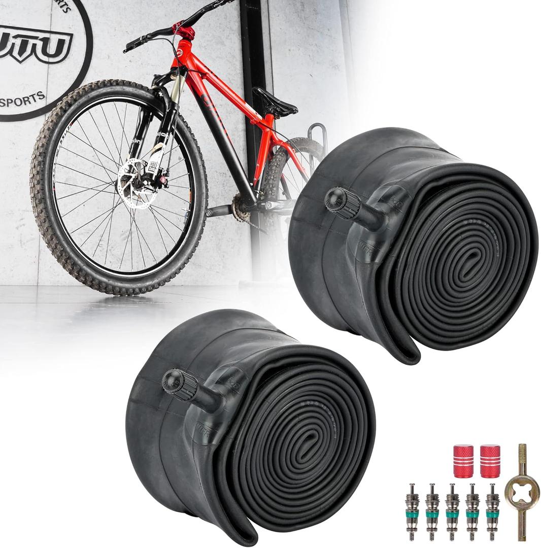 RUTU 26 Inch Bike Tube Fit for 26x1.0/1.50/1.75/2.50/3.0/3.5/4.0 Bike Tube with Installation Accessorie 26 Inch Bike Tire Tubes