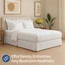 Pleated Bed Skirt Queen Size - 3 Sided Pleated Bed Skirt Queen - Ultra-Soft, Easy Fit with 15 Inch Tailored Drop - Hotel Quality, Wrinkle Free & Fade Resistant - For Women, Men, Kids and Teens - White