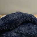 FJZFING Navy Blue Round Rug Ultra-Soft Plush Modern 7x7 Circle Area Rug for Kid's Bedroom, Fluffy Shag Circular Rug for Nursery Room, Non-Slip Home Decor Cute Navy Blue Carpet for Teen's Room