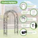 Garden Abor - 88"(H)*51"(L), Sturdy Metal Garden Arch with Rust-Resistant Finish, Trellis for Climbing Plants Outdoor, Ideal as Wedding Arches for Ceremony20MM Pipe