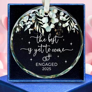 Engagement Gifts for Couples - Gifts for Newly Engaged Couples - Happy Engagement Gift for Her, Bride to Be - Just Engaged Ideas for Her, Friends - Glass Ornament 2025