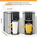 K Cup Coffee Maker, Hot & Iced Coffee Maker for K Cup and Grounds, 6-14 Oz Brew Sizes, 50oz Removable Tank, Single Cup Coffee Maker with Descaling Reminder, Stainless Steel, Black