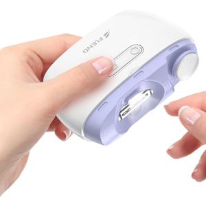 Electric Nail Clipper, 2-in-1 Nail Trimmer with Polisher, 2-Speed Safe Fingernail Trimmer for All Ages, Rechargeable Automatic Nail Clipper with Light, Manicure Set for Baby Kids Seniors & Weak Hands