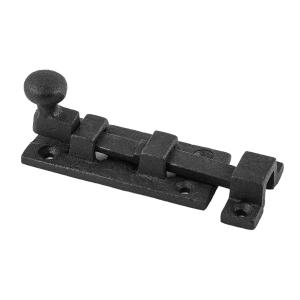 Renovators Supply Manufacturing Slide Bolt Latch 3.5 in. Black Wrought Iron Ball Tip Style Slide Bolt with Mounting Hardware (Pack of 1)