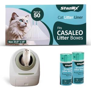 50 Count Cat Litter Liners Compatible with Casa Leo Litter Box  Extra Thick, Heavy Duty