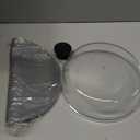 2 in 1, Glass Microwave Splatter Cover for Food & Microwave Place Mat, Plate Splatter Guard Lid with Easy Grip Silicone Handle Knob, Borosilicate Glass with Vent Hole, Food Grade, No Plastic, 10in