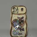 Toycamp for iPhone 14 Pro Max Case - Women Girls Cute Cover Coffee with Sliding Camera Cover Girly Glitter Teens Pretty Cartoon Design Flowing Liquid Quicksand Phone Case for iPhone 14 Pro Max 6.7 "