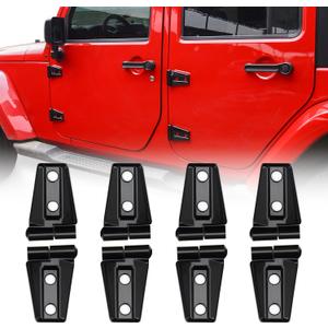 JeCar Door Hinge Cover Trim Exterior Accessories for Jeep Wrangler JK JKU Sport Rubicon Sahara X 2007-2018, Black