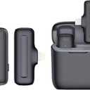 Wireless Lavalier Microphone Compatible with iPhone iPad, Phone Lapel Mic for YouTube Video Recording Interview Tiktok Vlog Live Streaming, 3 Levels Noise Reduction, Plug-in