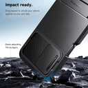 SURITCH for Samsung Galaxy A15 Case with Magnetic Camera Slide Cover & Adjustable Kickstand & Screen Protector, Rugged Full-Body Shockproof Dual-Layer Protective Cover for Samsung A15 6.5 Inch-Black