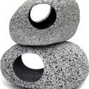 JIH Aquarium Decorations Rock, Ceramic Shelters - Shrimp Habitat, Breeding Tube, Hiding cave, Stackable Fish Tank Decor Cave for Hiding, Betta Fish (J001+J002)