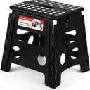 ACSTEP Folding Step Stool - 13 inch Height Premium Heavy Duty Foldable Stool for Adults, Kitchen Garden Bathroom Stepping Stool (1 Pack) Black