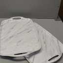 TP Serving Tray with Handles, Large Rectangle Melamine Serving Platter Set of 2, Pure White (19” x 12”)