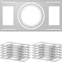 Tellegloww 12 Pcs New Construction Mounting Plate 8/10/12 Inch Flat Steel Rough-in Light Bracket LED Recessed Lighting Housing Reinforcement Shallow Recessed Lighting Mounting Plate for LED Light Bar