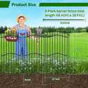 No Dig Garden Fence 48" H x 18'L with Gate Decorative Yard Dog Panels