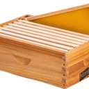 8-Frame Beehive Box Langstroth Medium Super Bee Box for Sale Wax Coated Bee Hives Includes Wooden Frames & Waxed Foundations (Unassembled)