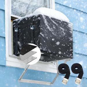 Winter Window Air Conditioner Cover Waterproof for Outside Unit,Freeze Protection Cover for Outdoor Window AC Insulation with 3 Layers, Dust-Proof Waterproof AC Unit Defender,21W*16D*15H