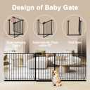 WAOWAO 100-109.41" Extra Wide Baby Gate Pressure Mounted 30" Tall Black
