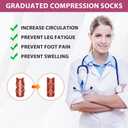 Compression Socks for Women Men Circulation Knee High 8 Pairs for Nurses, Running, Travel, Athletic (Large-X-Large)