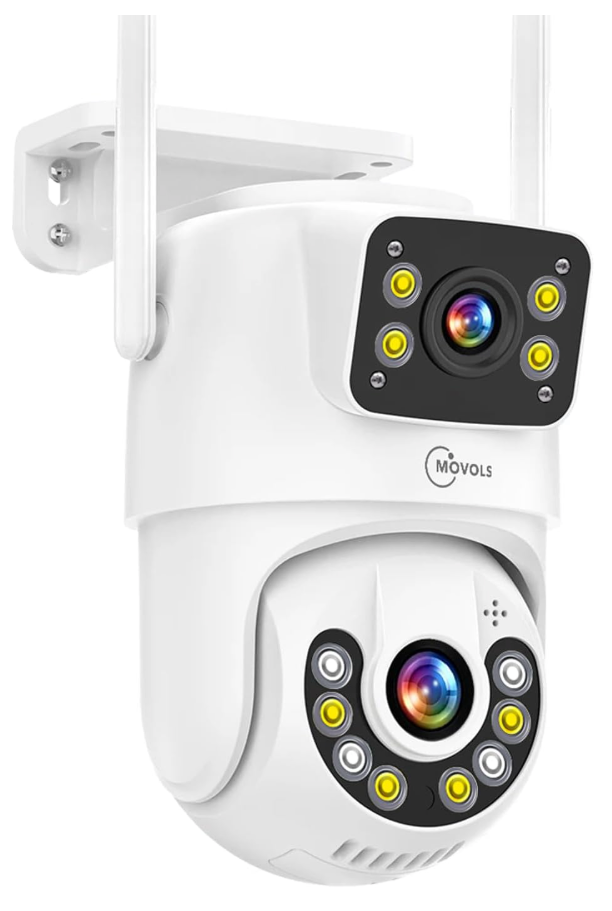 Dual Lens Linkage Pan/Tilt Security Camera Outdoor WiFi Camera 8MP, Auto Tracking, Human Detection, Light Alarm, Color Night Vision,Siren, Plug-in Cable,2.4G WiFi.
