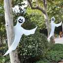 JOYIN 2 Pcs 53" Halloween Decoration Outdoor, Halloween Tree Wrap Ghost Decoration Outdoor, Smiling Hanging Ghost Design for Lawn, Tree, Party Supplies, Haunted House Wrap Decor