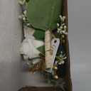 Ling's moment Boutonniere for Men, 2pcs Groom Groomsmen Guest Boutonniere, Artificial Flowers for Wedding/Prom/Homecoming, etc.White Baby Breath Ivory