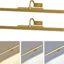 2 Pack 24 Inch Wall Lights for Pictures - Cordless Rechargeable Wall Sconces with Dimmable Remote for Above Mirror, Painting & Dcor (Antque Gold)