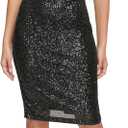 Kensie Womens Sleeveless Cowl Neck Midi Dress (14, Black Shimmer)