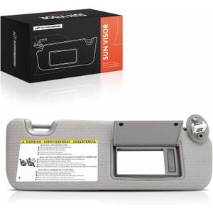 A-Premium Right Passenger Side Sun Visor Compatible with Toyota Highlander | for Highlander 2014-2019, Gray Color, with Vanity Light, with Vanity Mirror, Replaces 74310-0E074-B0, Easy Installation