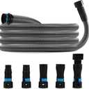 Upgraded 1 1/4 Inch x 17 Ft. Dust Collection Hose for Home and Workshop Vacuums with 5 Fittings/Adapters for Multiple Brands of Power Tools and Sanders